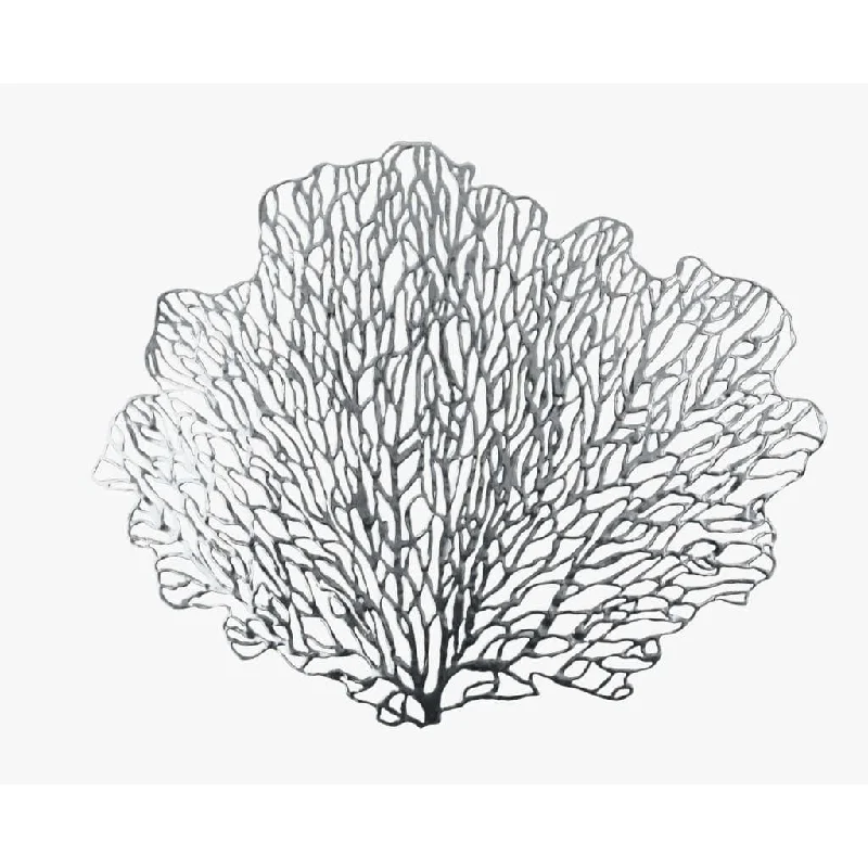 Coral Silver Round Vinyl Placemat  | 1 Placemat