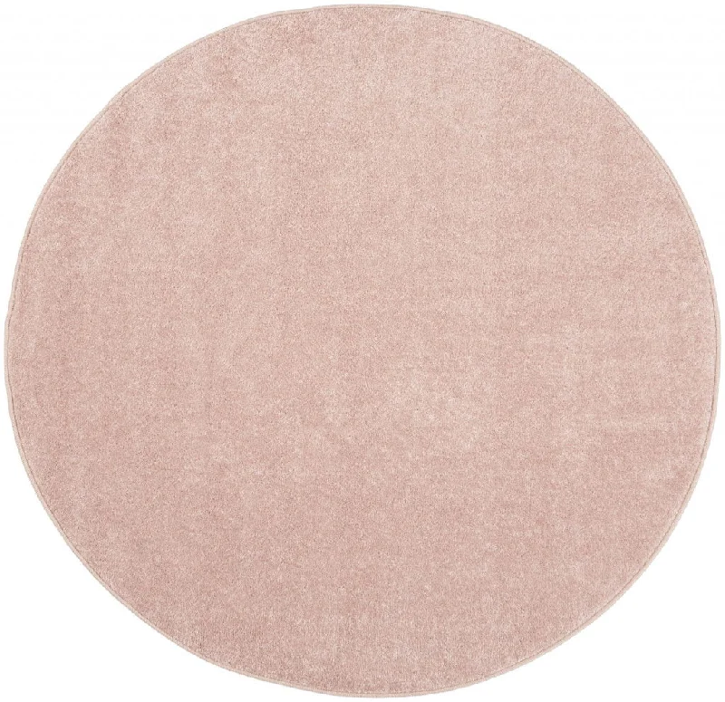 4' X 4' Round Non Skid Indoor / Outdoor Area Rug - Pink