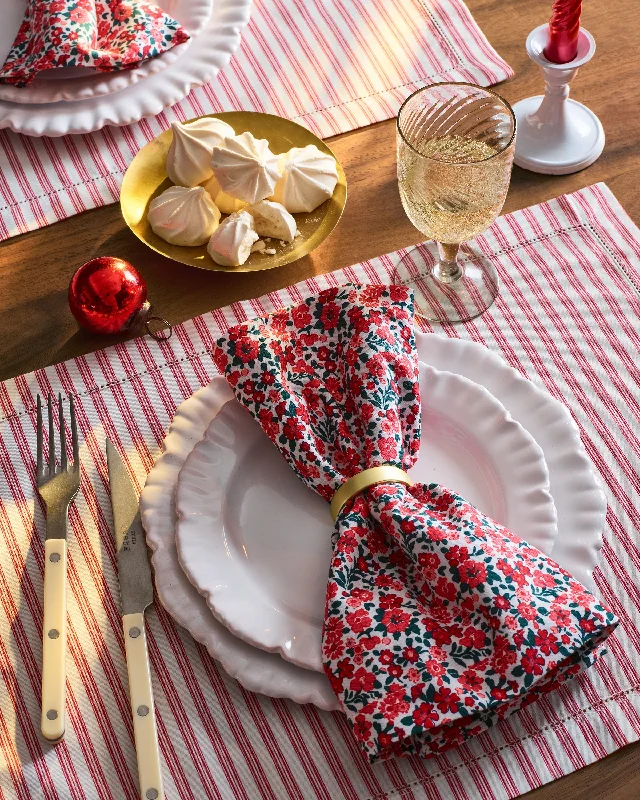 Signature Twill Placemats in Antique Red Ticking