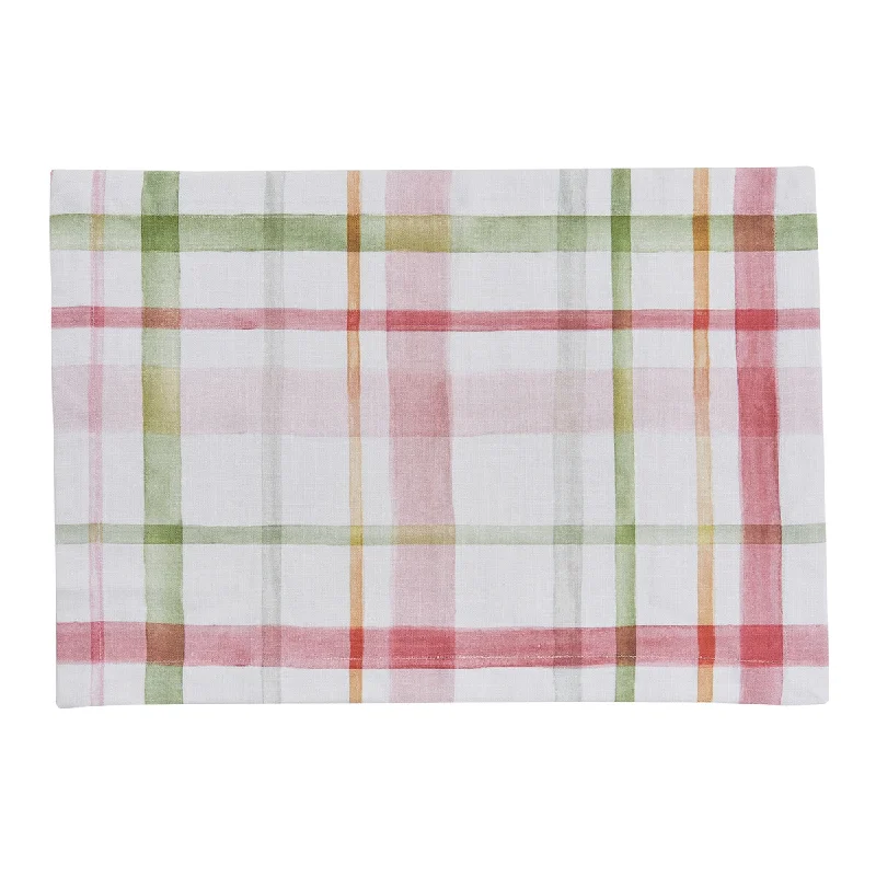 Bella Watercolor Plaid Placemat Set