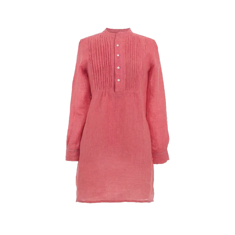 Chambray Pleated Linen Pink Tunic