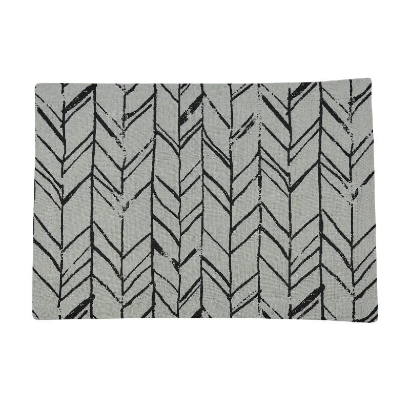 Distressed Herringbone Jacquard Placemat Set