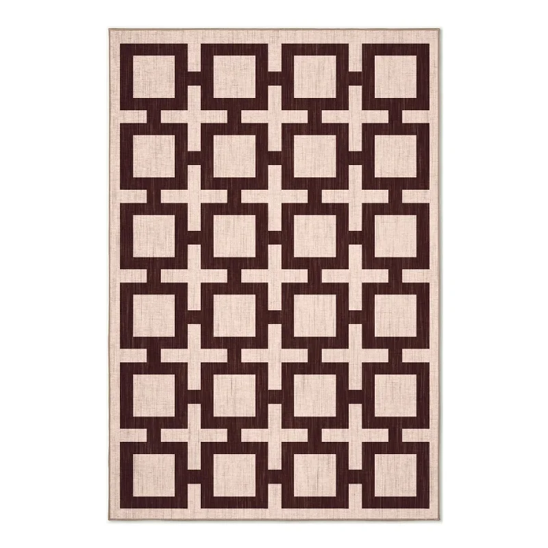 Block Chenille Washable Rug