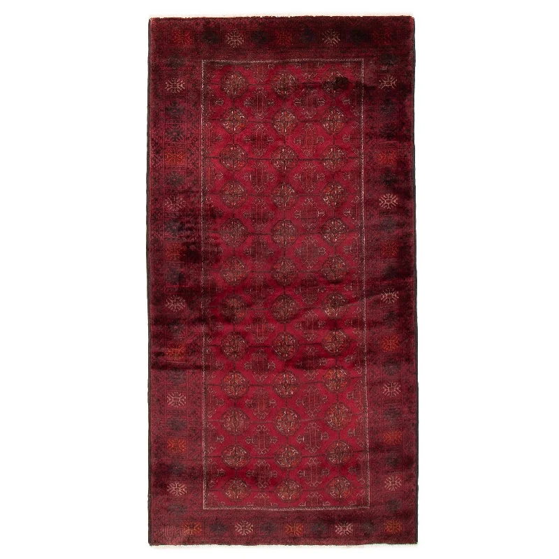 ECARPETGALLERY Hand-knotted Baluch Red Wool Rug - 3'10 x 7'1