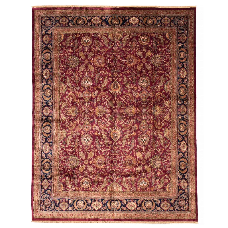 ECARPETGALLERY Hand-knotted British Raj Red Wool Rug - 11'9 x 15'0