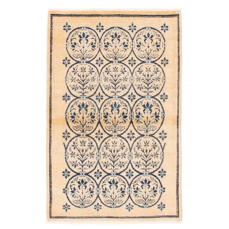 ECARPETGALLERY Hand-knotted Finest Ziegler Beige Wool Rug - 4'0 x 6'0