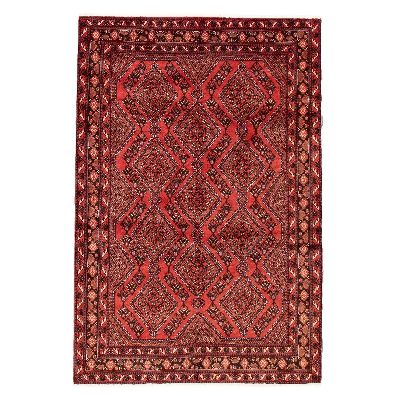 ECARPETGALLERY Hand-knotted Kayseri Vintage Red Wool Rug - 6'8 x 9'7