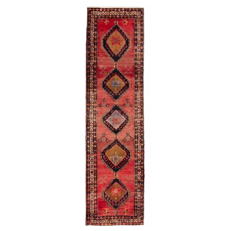 ECARPETGALLERY Hand-knotted Konya Anatolian Red Wool Rug - 3'6 x 12'4