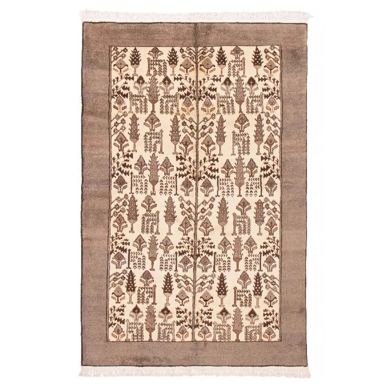 ECARPETGALLERY Hand-knotted Kula Cream Wool Rug - 6'8 x 10'2