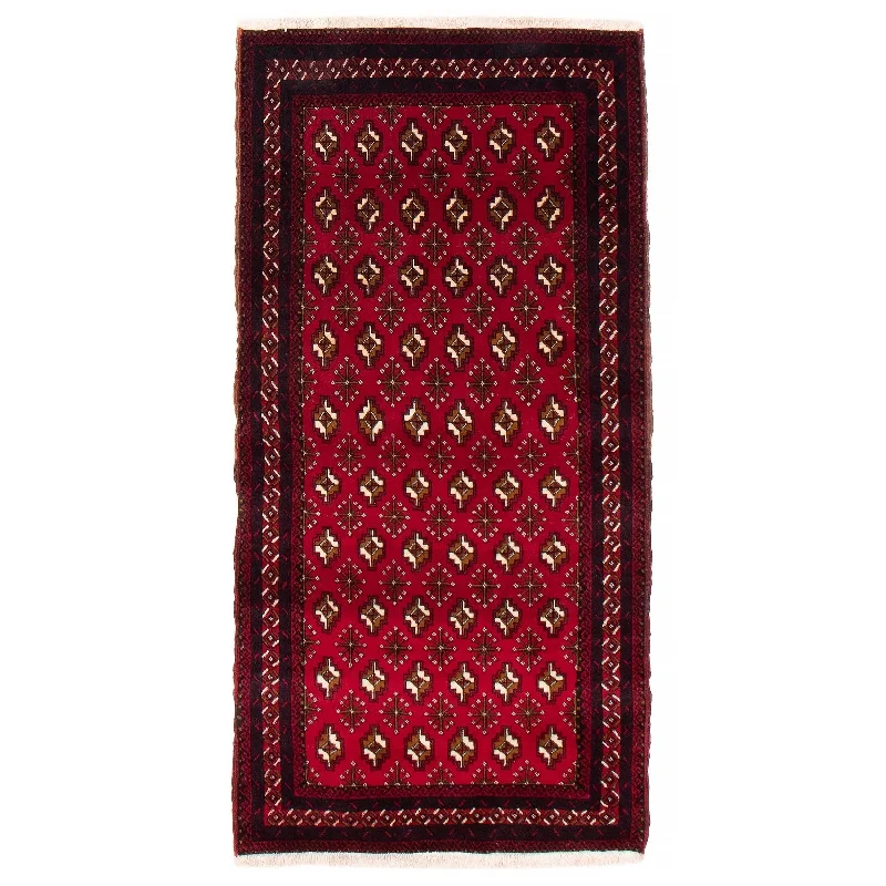 ECARPETGALLERY Hand-knotted Royal Baluch Red Wool Rug - 3'1 x 6'0