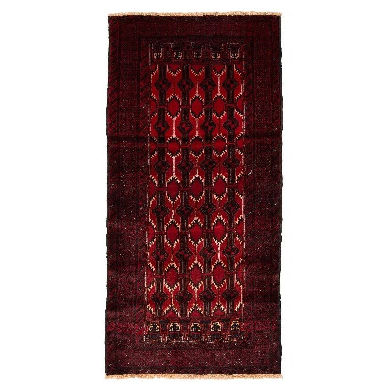 ECARPETGALLERY Hand-knotted Royal Baluch Red Wool Rug - 4'0 x 8'1