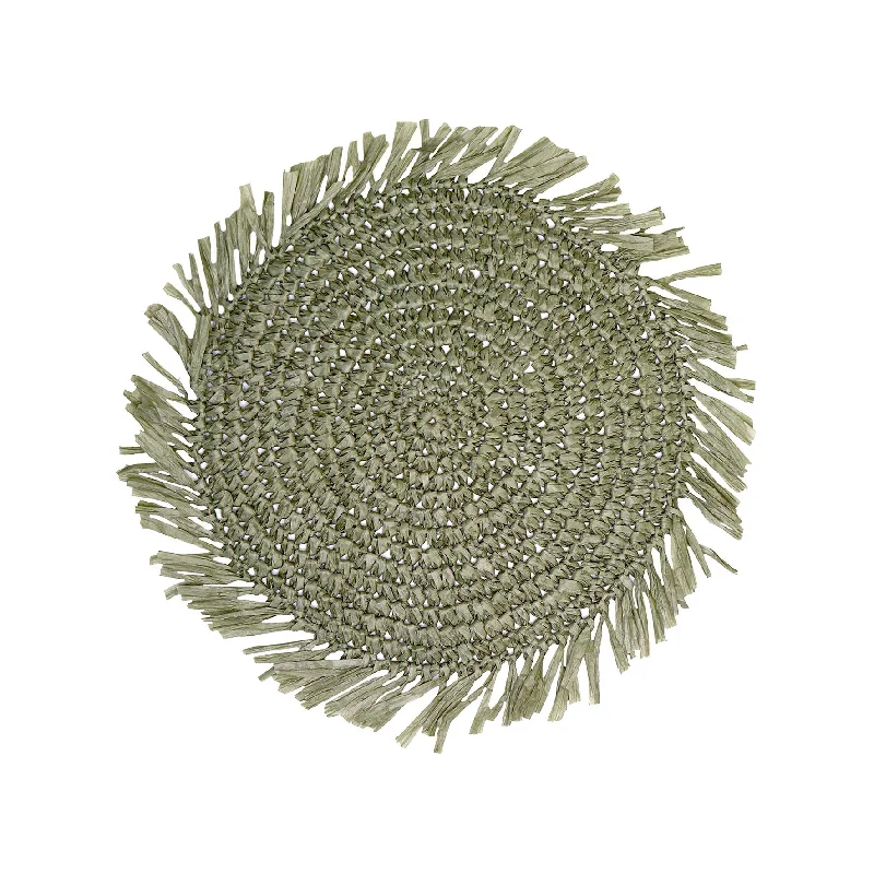 Fringe Green Placemat Round