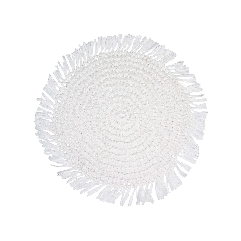 Fringe White Placemat Round