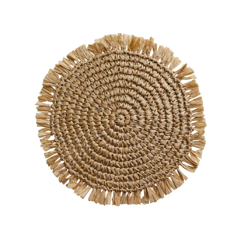 Fringed Round Placemat - Natural