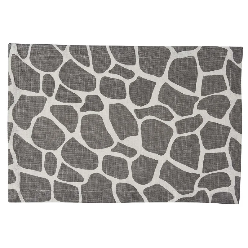 Giraffe Printed Placemat Set  Gray