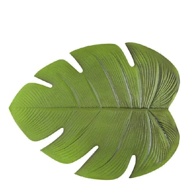 Green Palm Leaf Printed Vinyl Placemat | 1 Charger