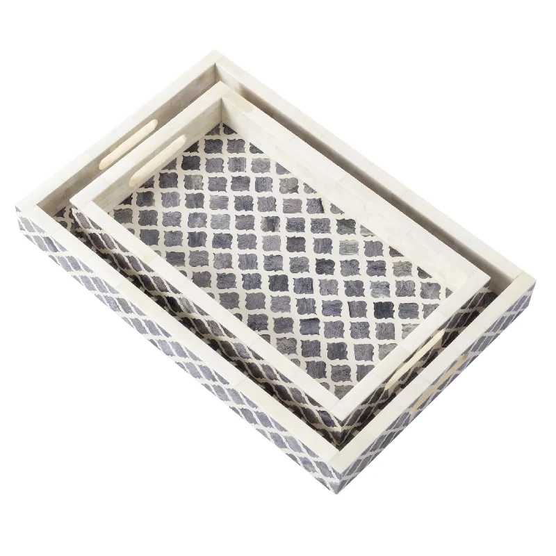 Grey Bone Inlay Tray