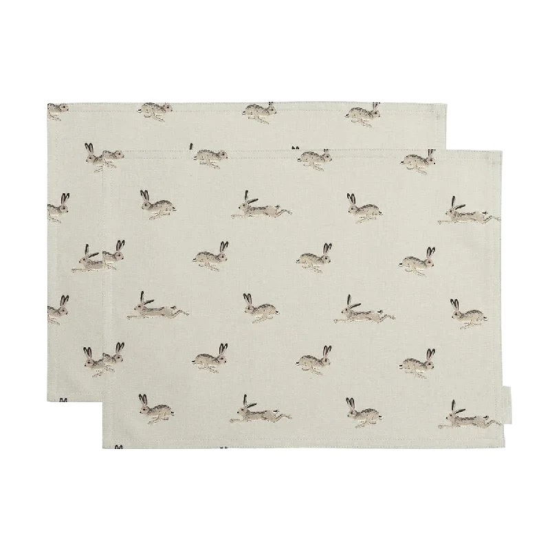 Hare Fabric Placemats (Set of 2)