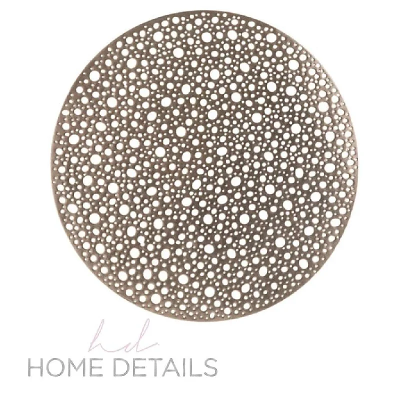 Home Details Round Moon Laser Cut Placemat in Gold