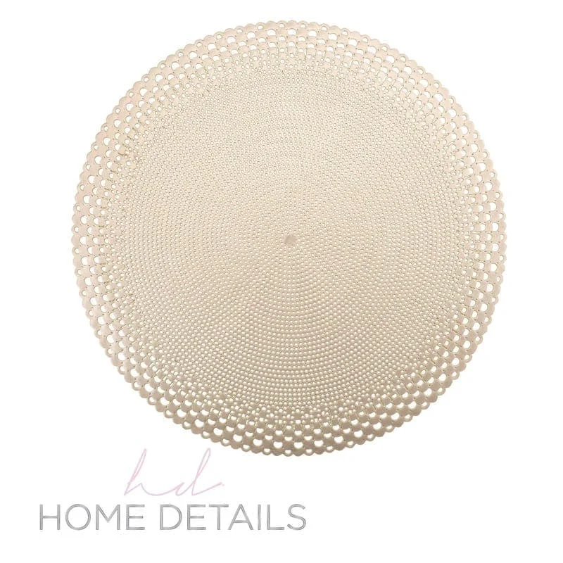 Home Details Round Saturn Laser Cut Placemat in Gold