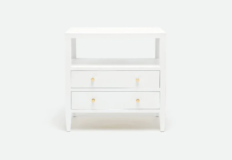 Jarin Designer White Double Nightstand