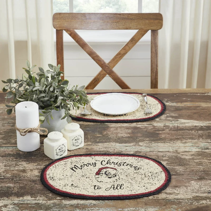 Jolly Ole Santa Braided Oval Placemat 10x15"