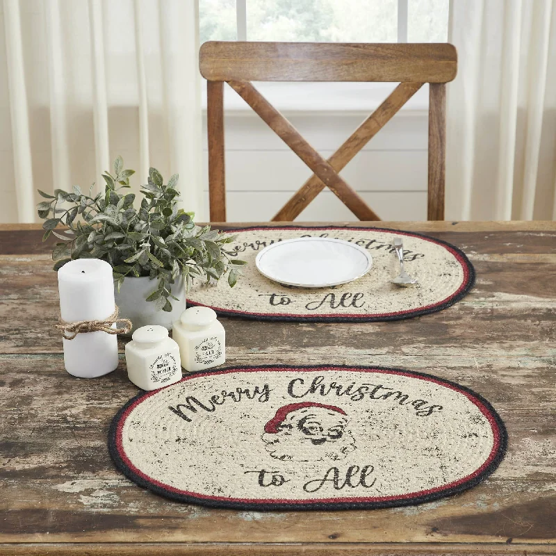 Jolly Ole Santa Braided Oval Placemat 13x19"