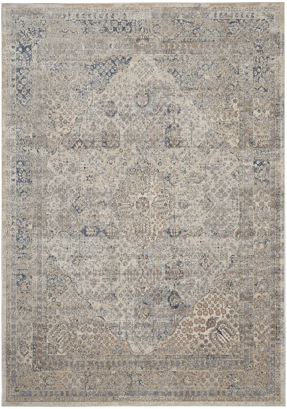 kathy ireland Home Malta MAI01 Ivory/Blue Area Rug