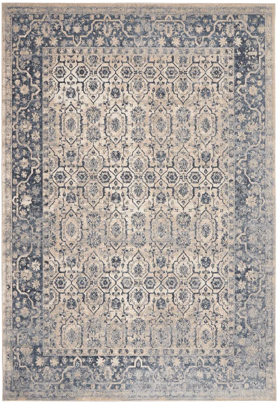 kathy ireland Home Malta MAI04 Ivory/Blue Area Rug