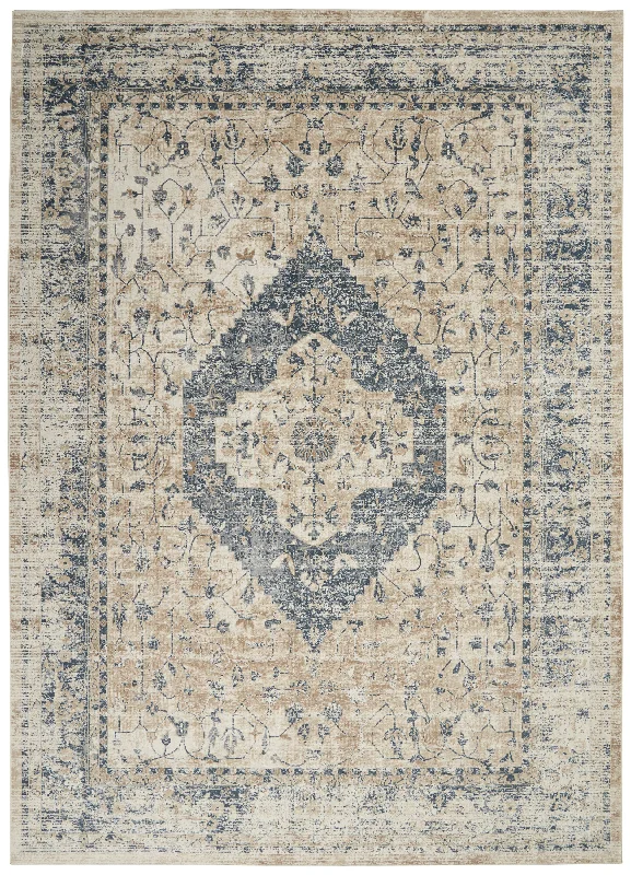 kathy ireland Home Malta MAI11 Ivory/Blue Area Rug