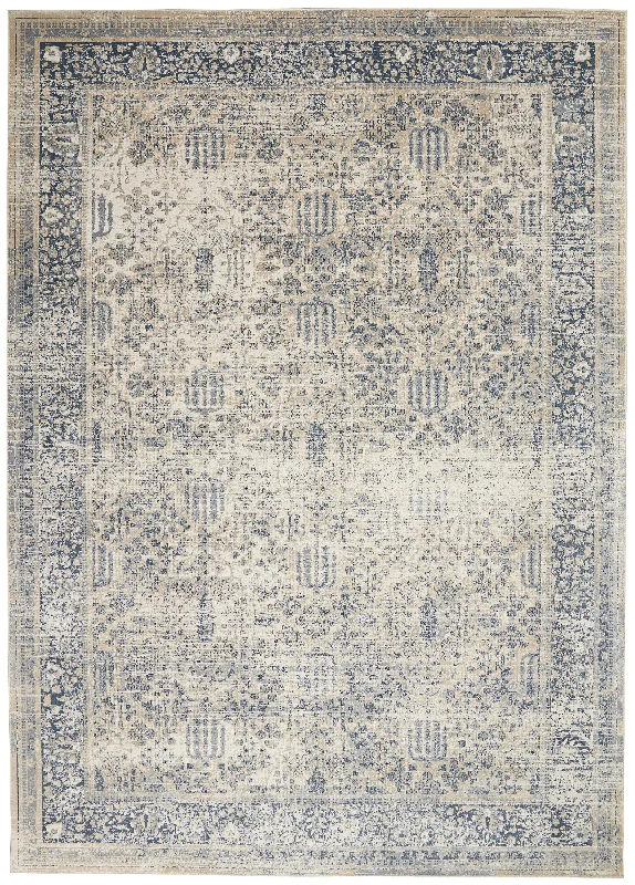 kathy ireland Home Malta MAI12 Ivory/Blue Area Rug