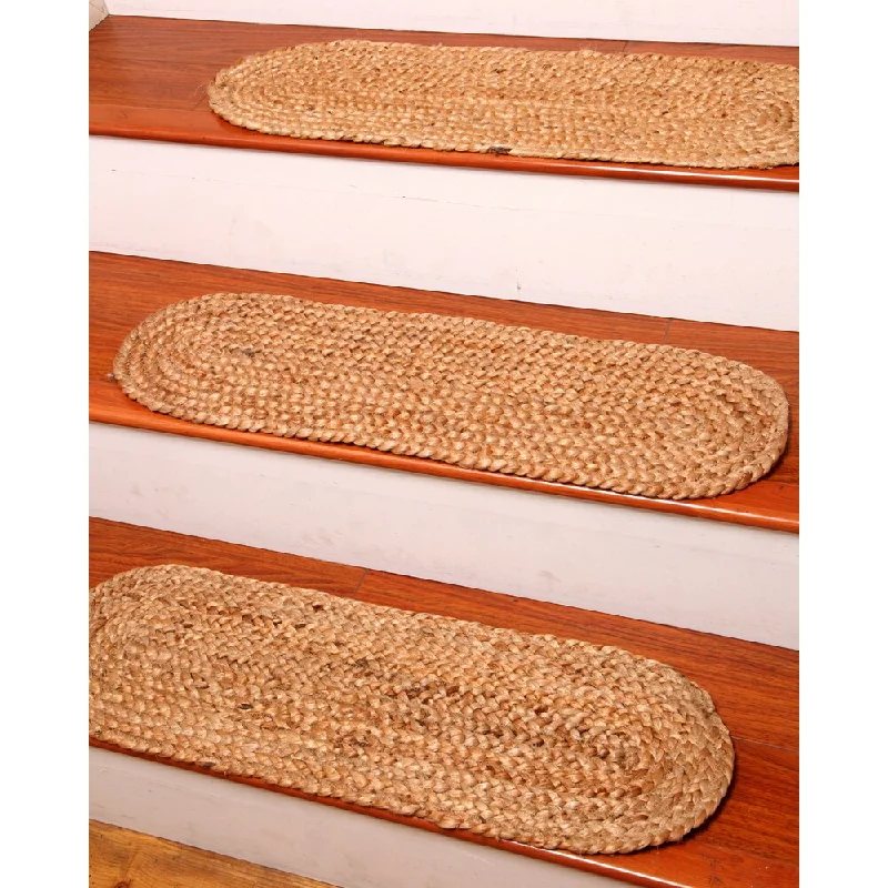 Natural Area Rugs Hand-braided Cameron Jute Stair Tread (Set of 13) - 13PC (9" x 29")