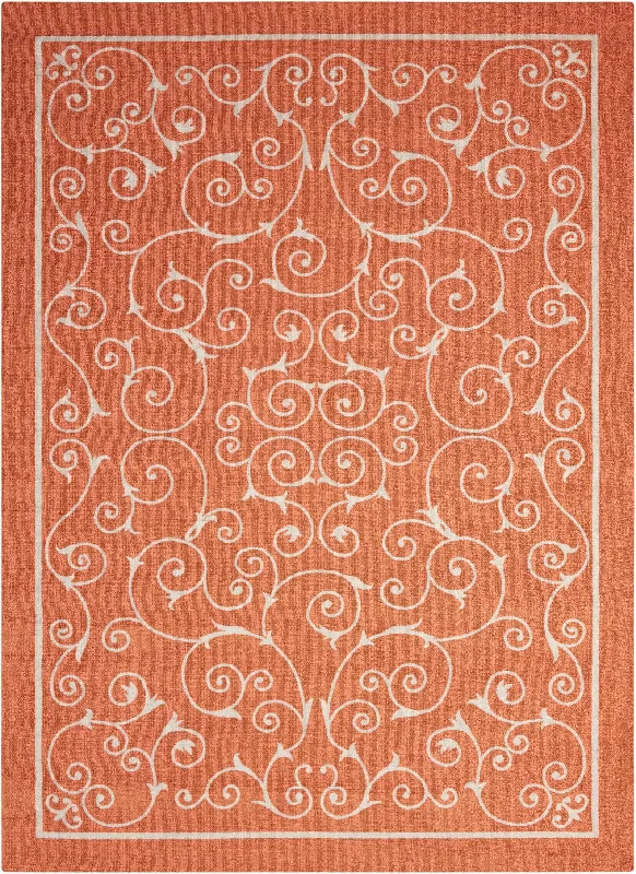 Nourison Home & Garden RS019 Orange Area Rug