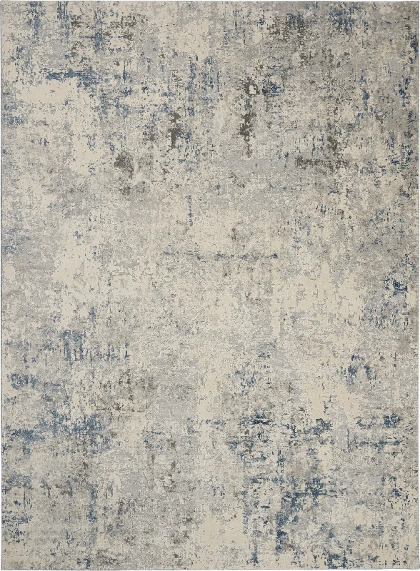 Nourison Rustic Textures RUS07 Ivory/Grey/Blue Area Rug