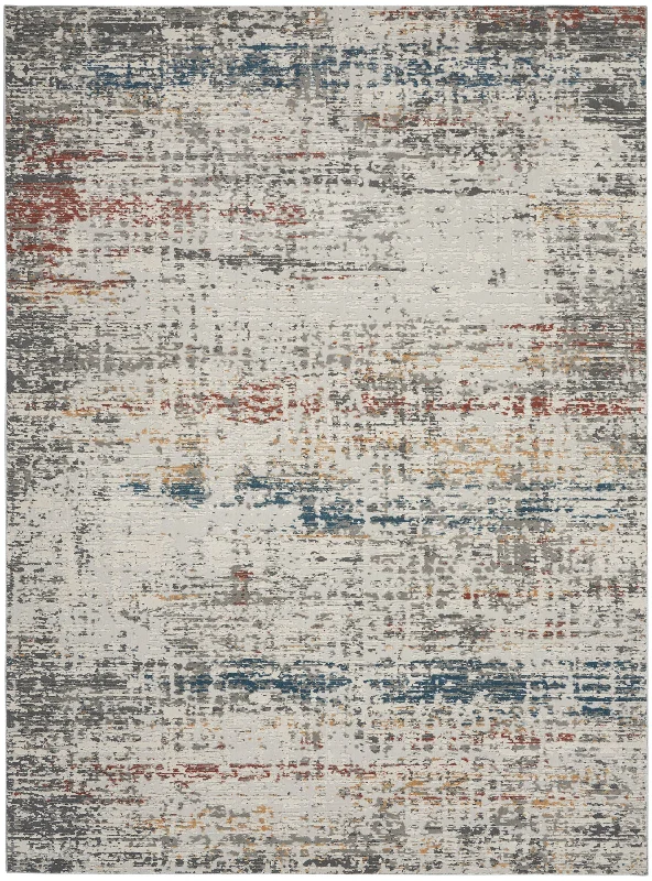 Nourison Rustic Textures RUS14 Light Grey Multi Area Rug