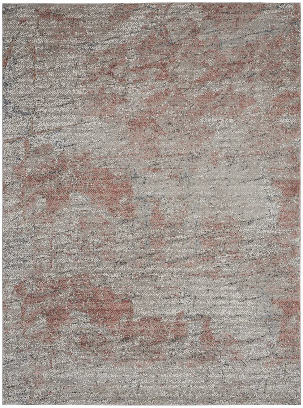 Nourison Rustic Textures RUS15 Light Grey/Rust Area Rug