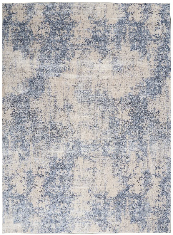 Nourison Silky Textures SLY01 Ivory/Blue Area Rug