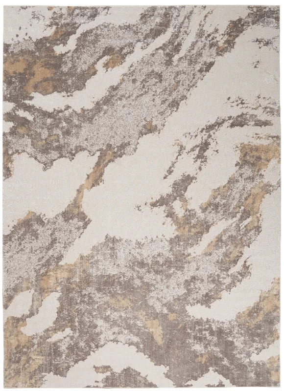 Nourison Silky Textures SLY03 Brown/Ivory Area Rug