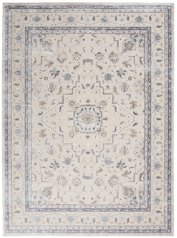 Nourison Silky Textures SLY08 Ivory/Grey Area Rug