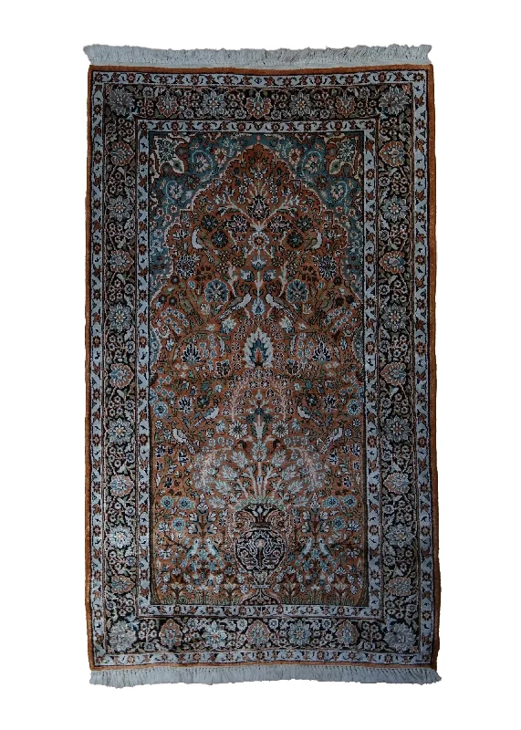 Oriental Rug Kashmiri Handmade Area Traditional 2'11"x5'0" (3x5) Pink Tree of Life Design #A33326