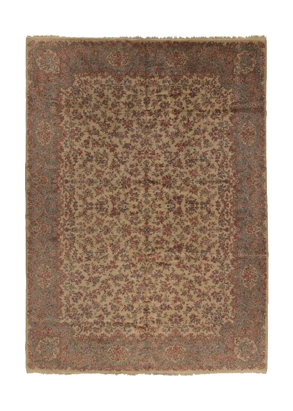 Oriental Rug Machine Made Handmade Area Traditional 10'0"x13'0" (10x13) Whites/Beige Pink Karastan Floral Design #34424