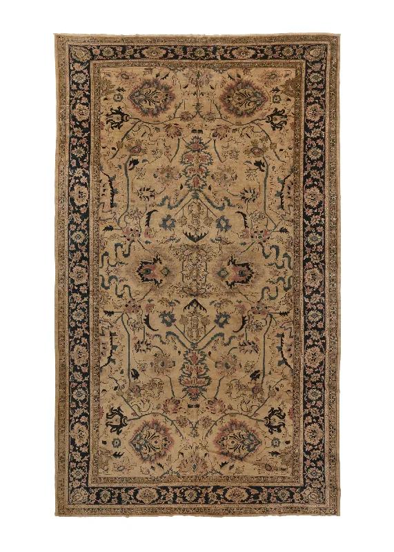 Oriental Rug Pakistani Handmade Area Transitional 13'7"x25'0" (14x25) Whites/Beige Serapi Design #33061