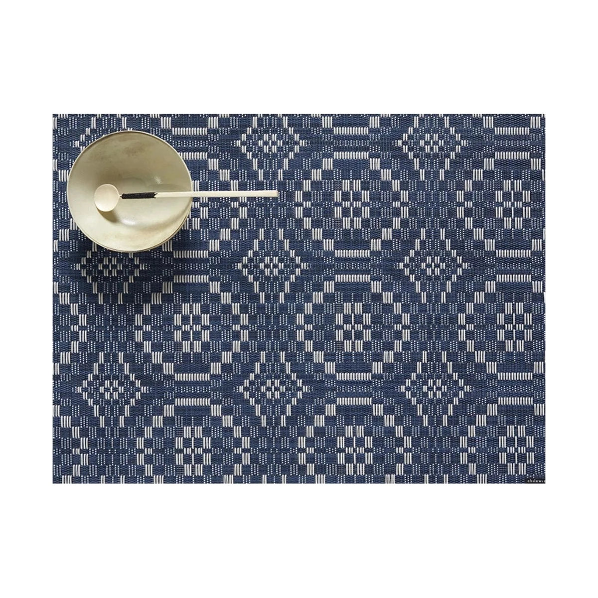 Overshot Rectangle Placemat, Denim