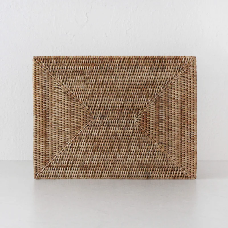 PAUME RATTAN RECTANGLE PLACEMAT  |  SET OF 4  |  NATURAL  RATTAN