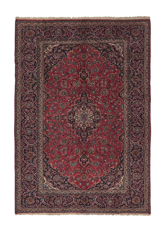 Persian Rug Ardakan Handmade Area Traditional 8'3"x11'5" (8x11) Red Blue Toranj Mehrab Floral Design #19481