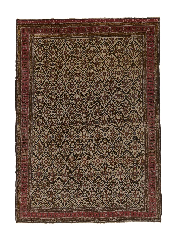 Persian Rug Bakhtiari Handmade Area Antique Tribal 12'5"x17'0" (12x17) Whites/Beige Red Floral Design #34550