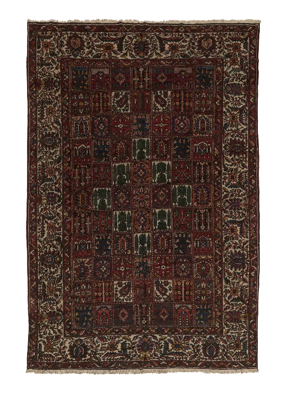 Persian Rug Bakhtiari Handmade Area Tribal 11'2"x16'3" (11x16) Red Green Garden Design #35523