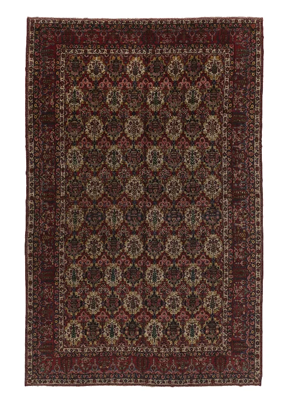 Persian Rug Bakhtiari Handmade Area Tribal 10'11"x16'11" (11x17) Red Garden Design #11353