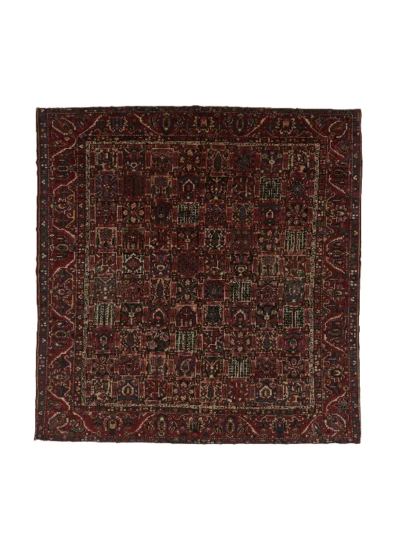 Persian Rug Bakhtiari Handmade Area Tribal 12'5"x13'0" (12x13) Red Garden Design #36146