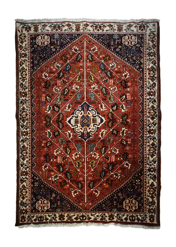 Persian Rug Bakhtiari Handmade Area Tribal 5'11"x8'3" (6x8) Red Tree of Life Design #A33288